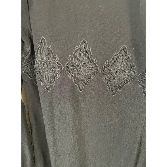 ASTR The Label Lace Cut Out Sheath Dress Black Size Large Long Sleeve Silk Blend - Picture 4 of 11